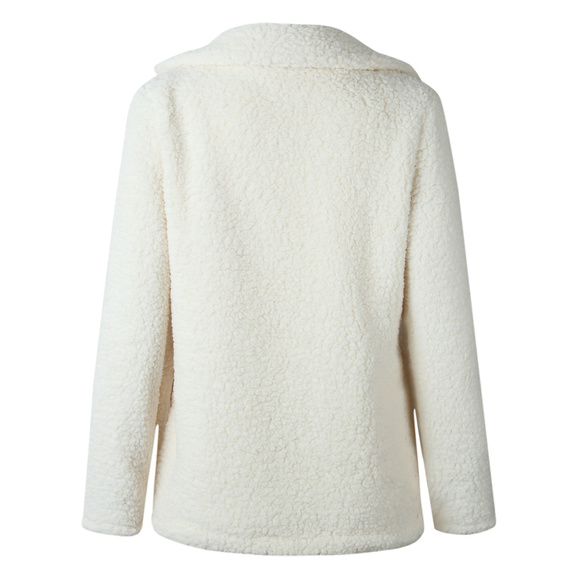 White Fleece Coat Jacket - Picture 3 of 5